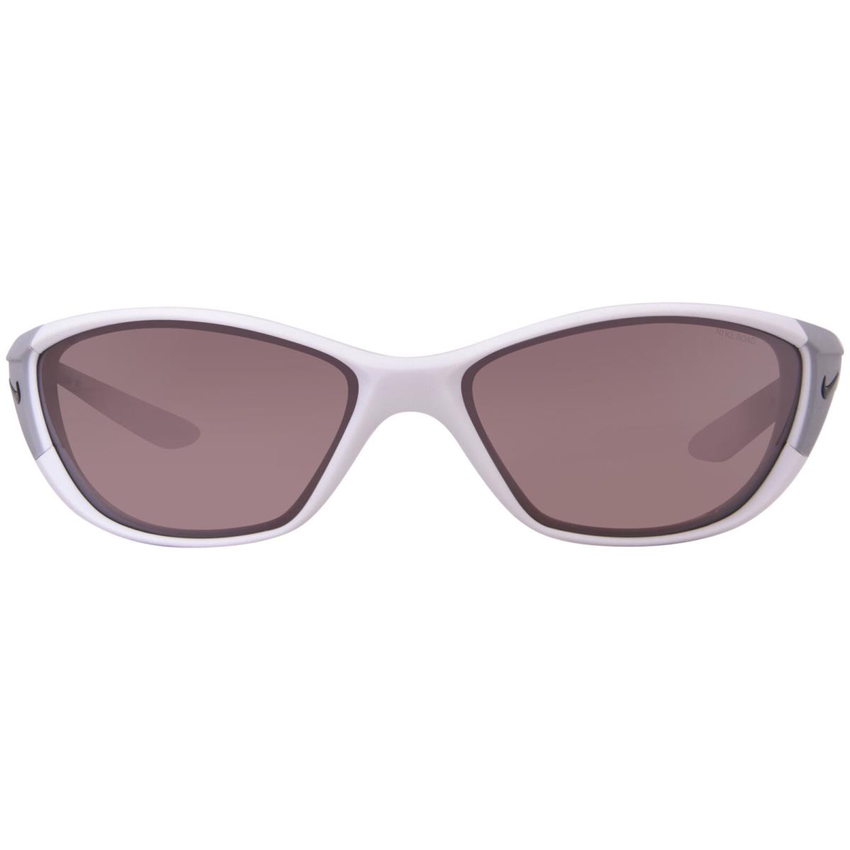 Nike Zone E DZ7357 100 Sunglasses Men`s Matte White/road/low Light Lenses 66mm - Frame: White, Lens: Gray