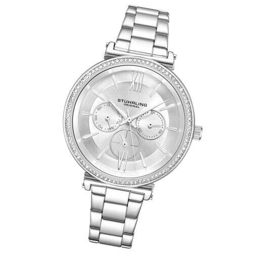 Stuhrling 3908 2 Symphony Quartz Crystal Accented Bracelet Womens Watch