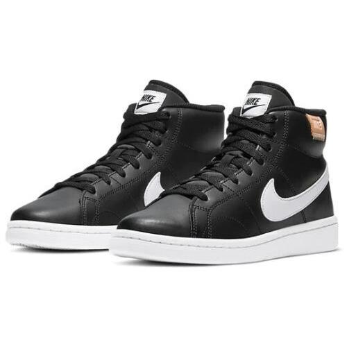 Nike Court Royale 2 Mid CT1725-001 Women`s Black White Skateboard Shoes NDD107