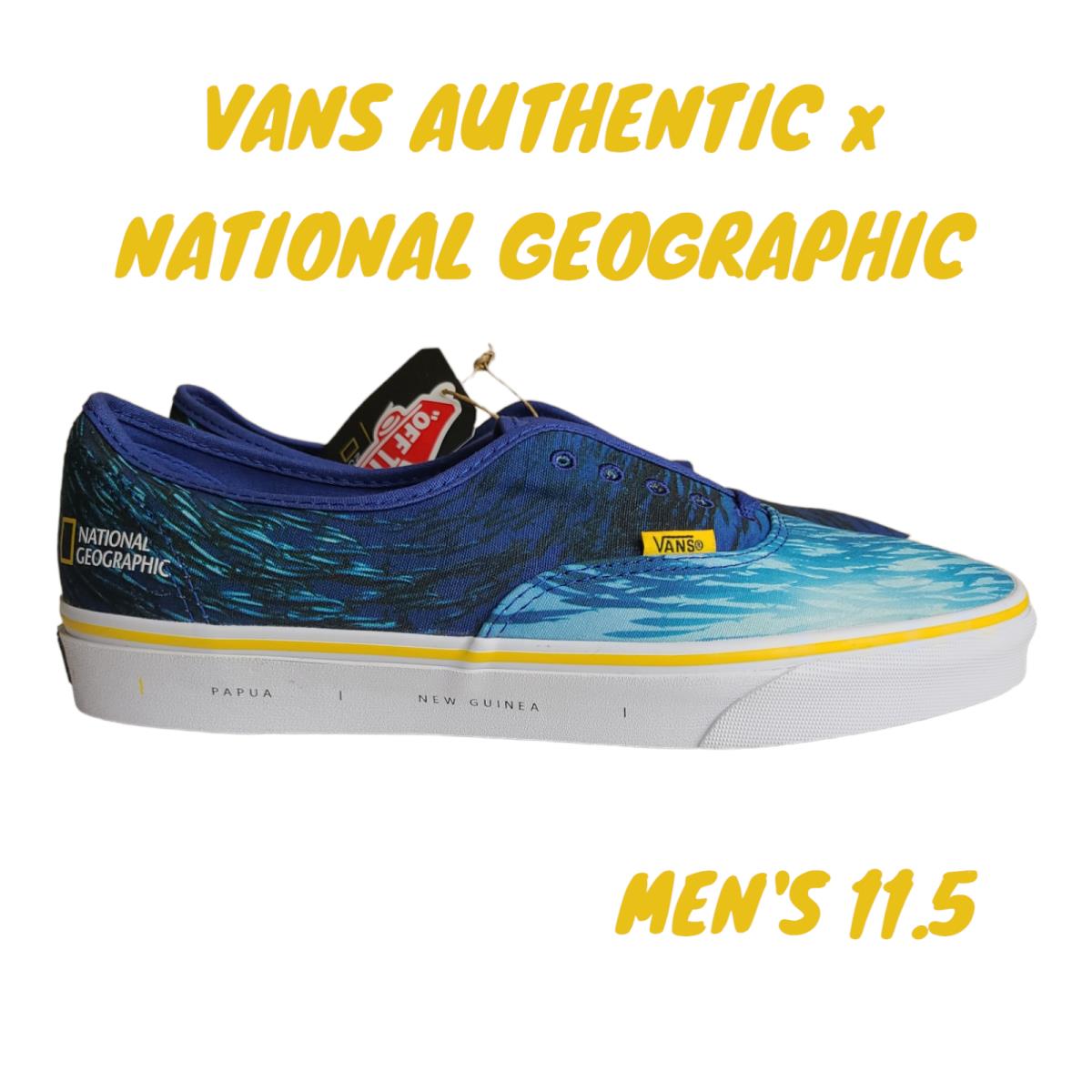 Vans Authentic National Geographic Ocean Blue Sneaker Men`s Size 11.5