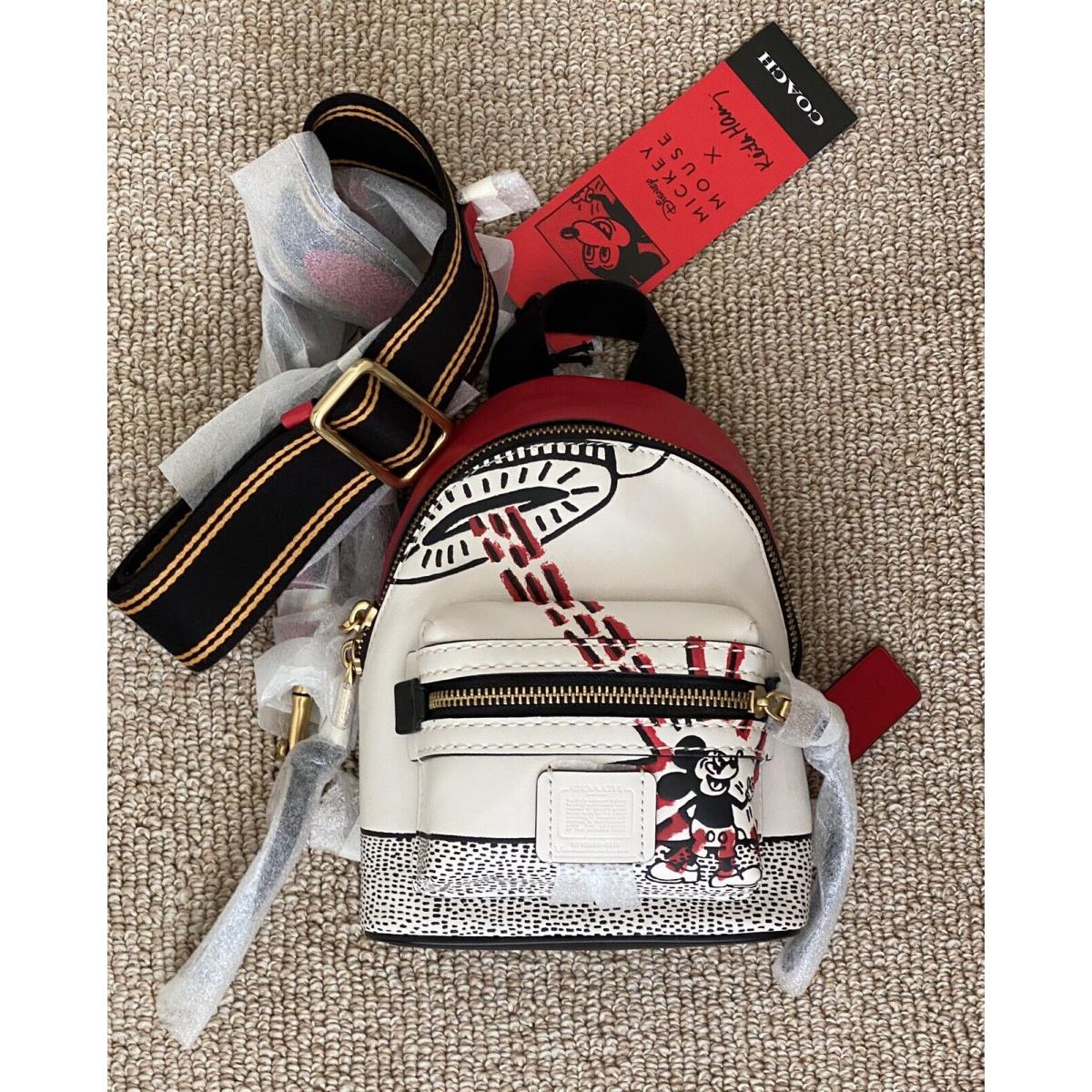 Coach X Disney Keith Haring Ufo Mickey Academy Black/red Backpack 15 96470