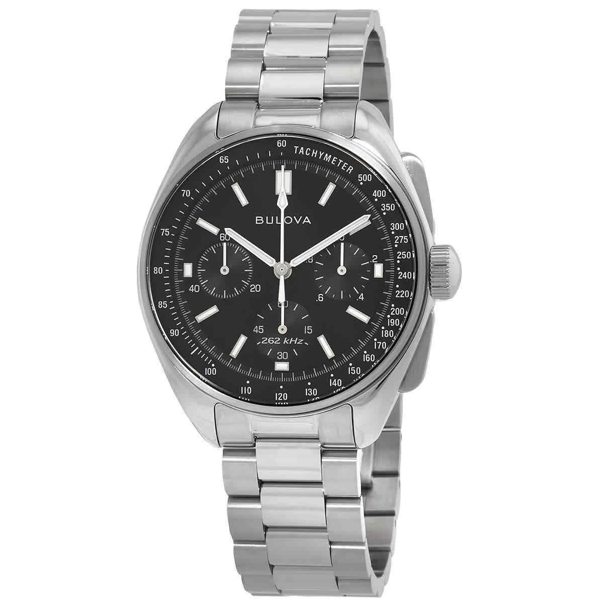 Bulova Lunar Pilot Archive Chronograph Quartz Black Dial Men`s Watch 96K111