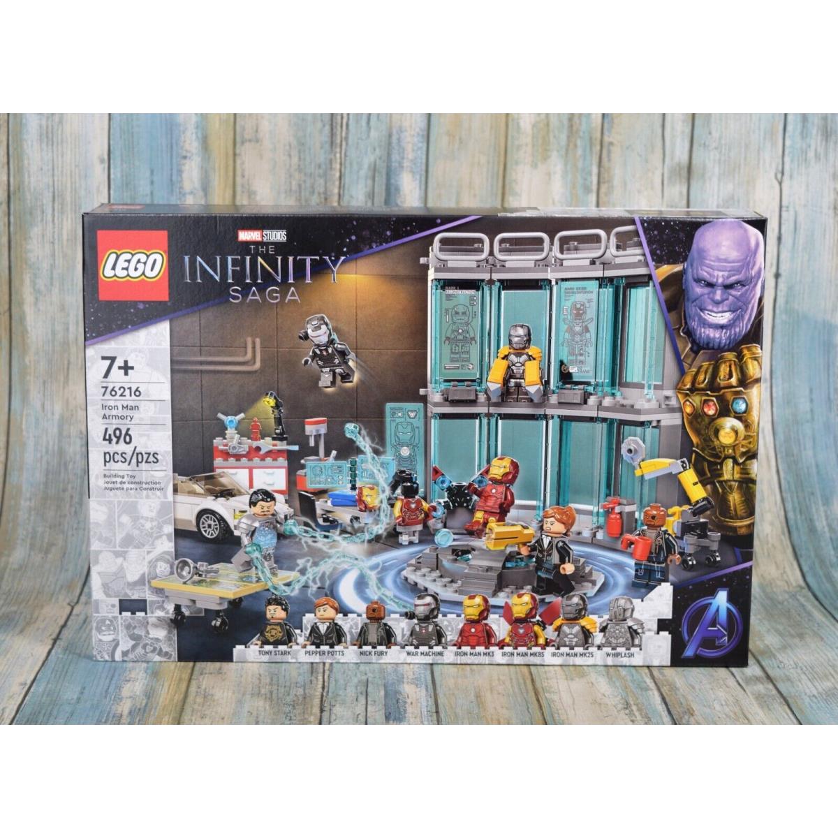 Lego 76216 Marvel Avengers The Infinity Saga Iron Man Armory 496Pc Set