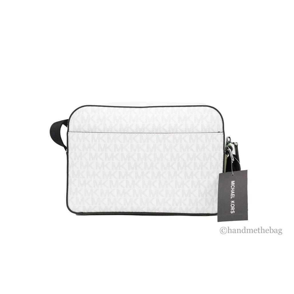 Michael Kors Cooper Small Bright White Palm Signature Pvc Utility Crossbody Bag