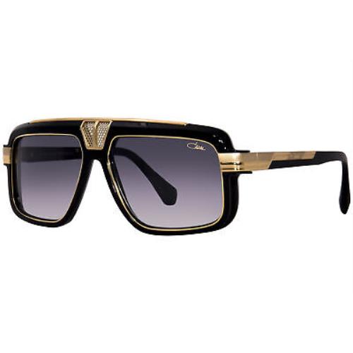 Cazal Legends 678 001 Sunglasses Men`s Black/gold/grey Gradient Lens Pilot 59mm