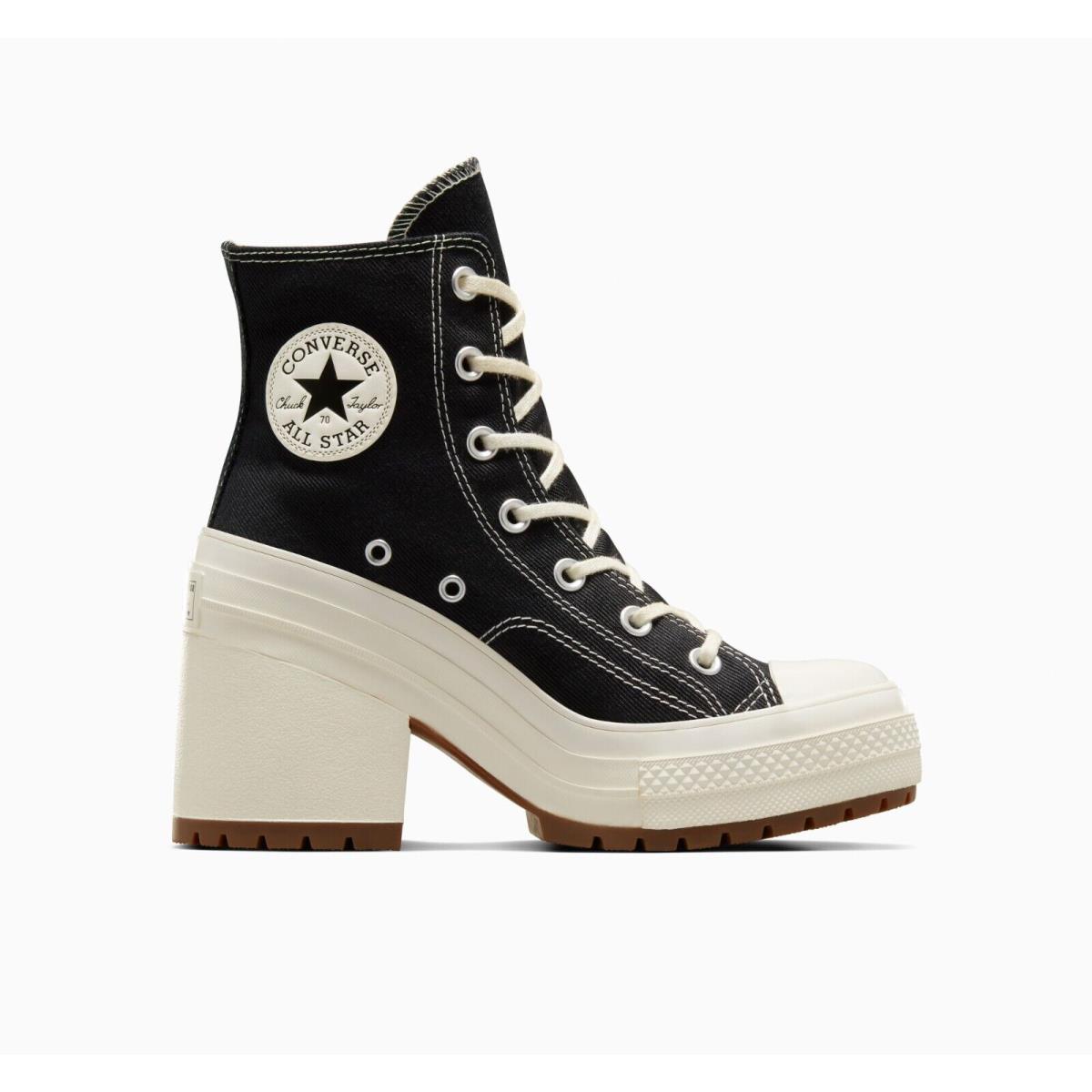 Converse Women`s Chuck 70 De Luxe Heel Limited Edition Premium Shoes W Box Black/Egret/Egret