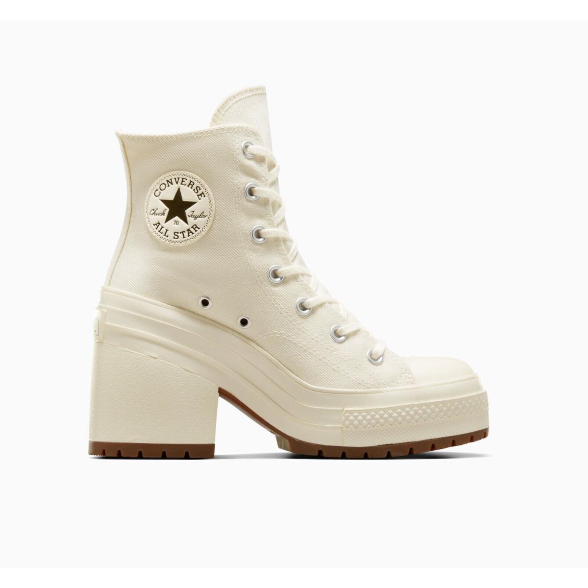 Converse Women`s Chuck 70 De Luxe Heel Limited Edition Premium Shoes W Box Egret/Egret/Black