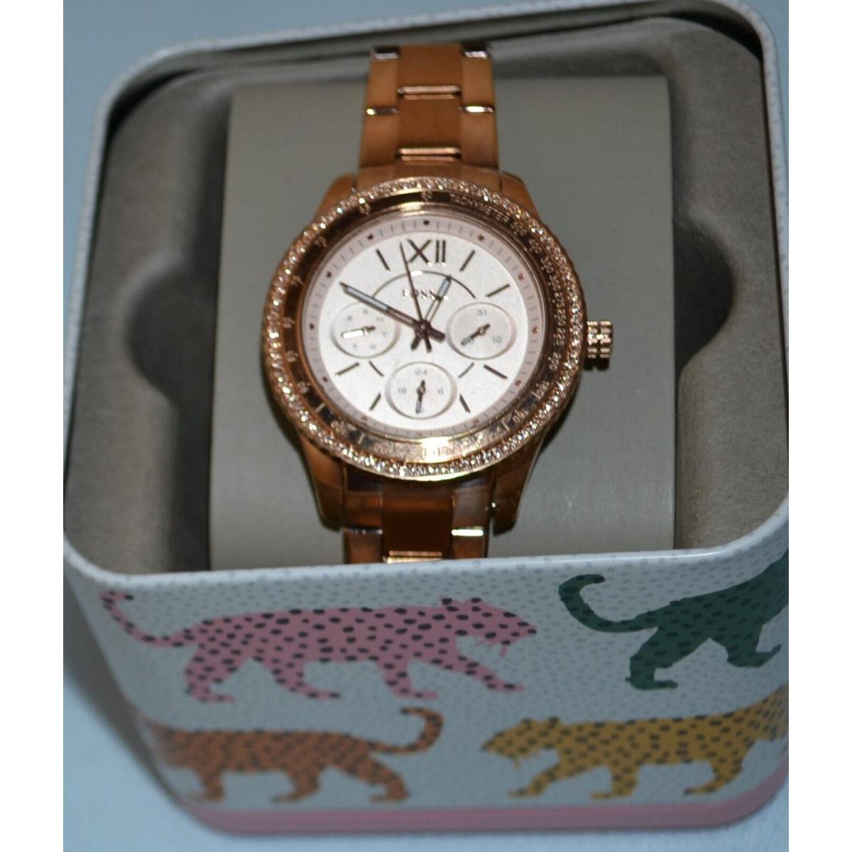 Fossil ES5106 Stella Sport Rose Gold Tone Stainless Steel Watch