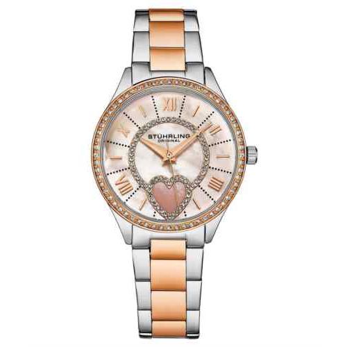 Stuhrling 4019 3 Saylor Mother of Pearl Quartz Two Tone Womens Watch