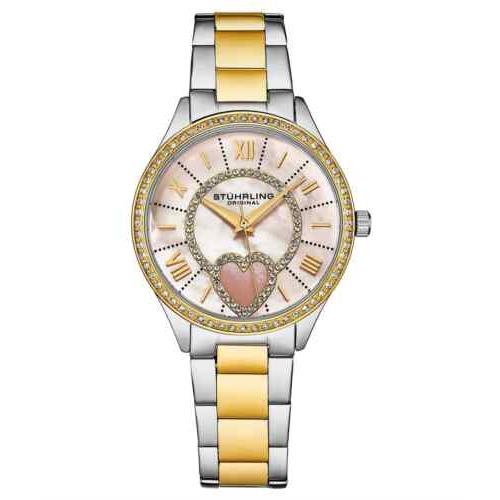 Stuhrling 4019 4 Saylor Mother of Pearl Quartz Two Tone Womens Watch