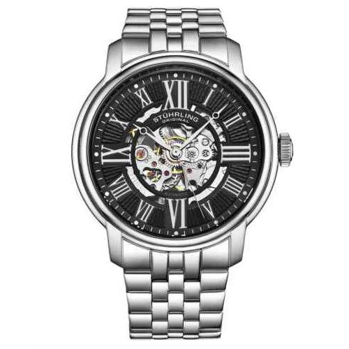 Stuhrling 4031 2 Atrium Automatic Skeleton Bracelet Mens Watch