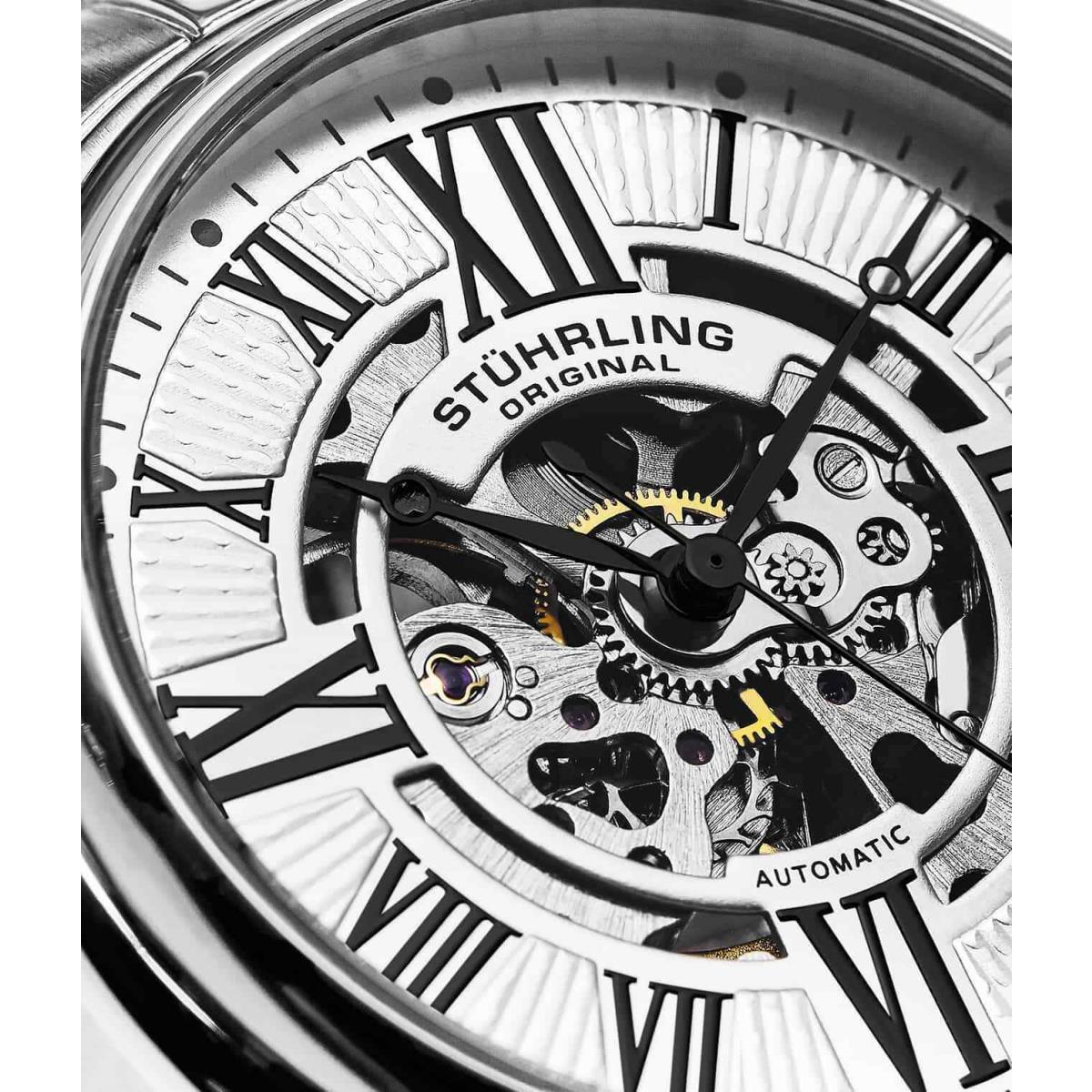 Stuhrling 4031 1 Atrium Automatic Skeleton Stainless Steel Mens Watch