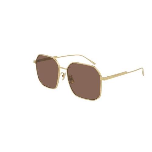 Bottega Veneta BV1108SA 002 Gold/brown Soft Square Women`s Sunglasses