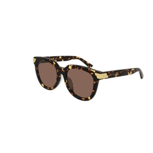 Bottega Veneta BV1104SA 002 Havana/brown Round Women`s Sunglasses
