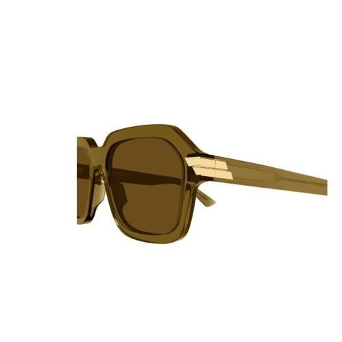 Bottega Veneta BV1123S Women's Green Frame Brown Lens Square  Sunglasses 56MM