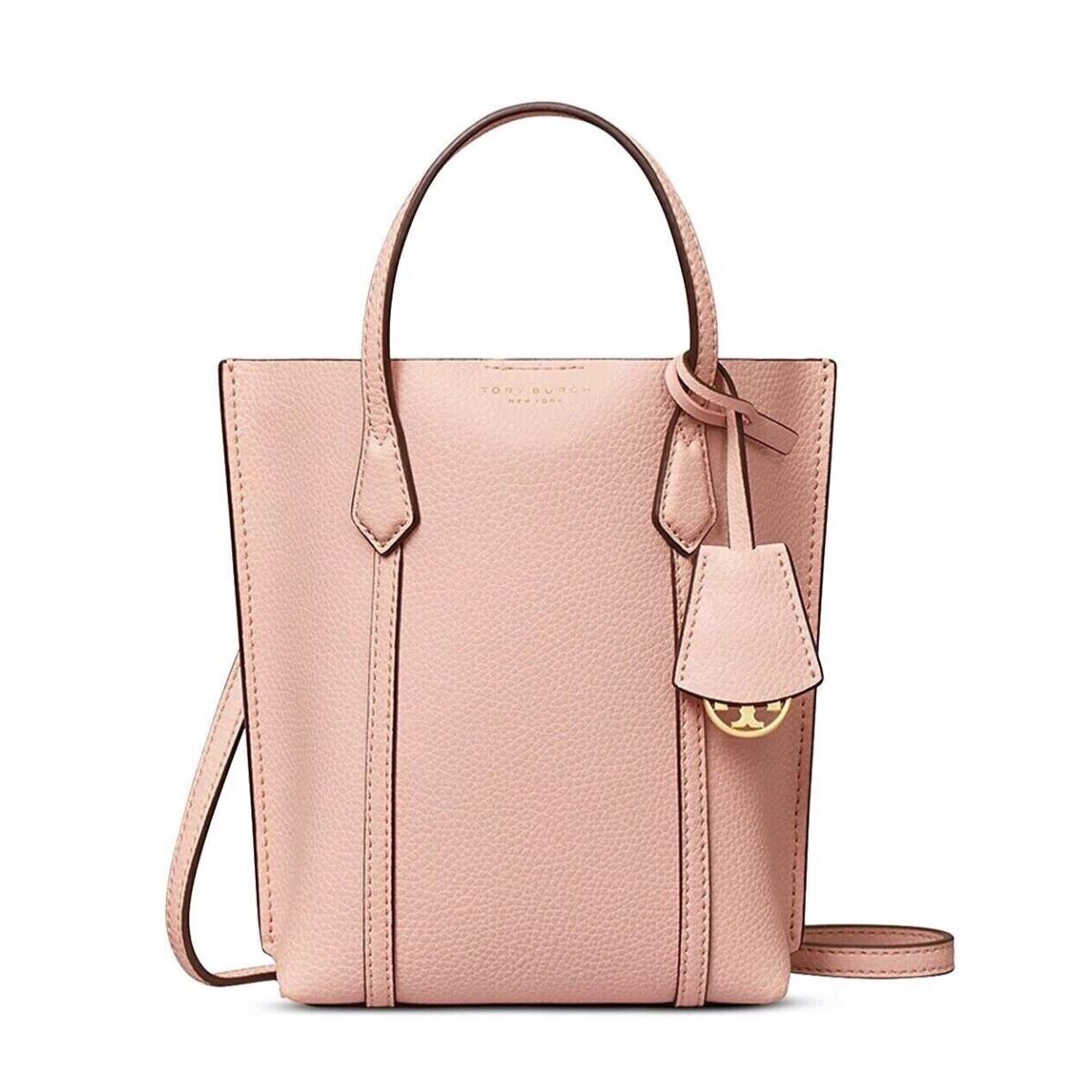Tory Burch Perry Mini Tote Bag Handbag Shell Pink 652 North-south Top Handle