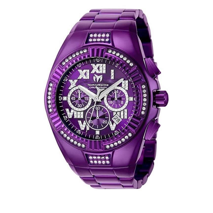 Technomarine Cruise Glitz Chronograph Purple Dial 44.5 mm Men`s Watch TM-121231