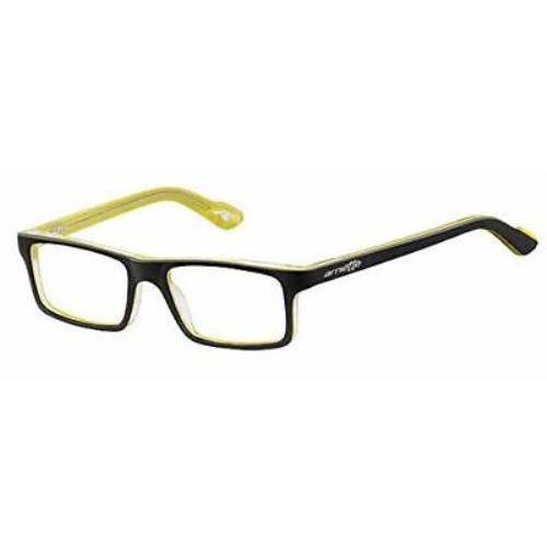 Arnette Designer Eyeglasses Frame AN7060 Lofi 1139 Black Yellow 49 mm Demo Lens