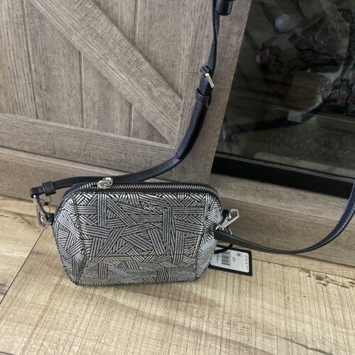 Dkny Silver Geometric Pattern Purse Bag Rare