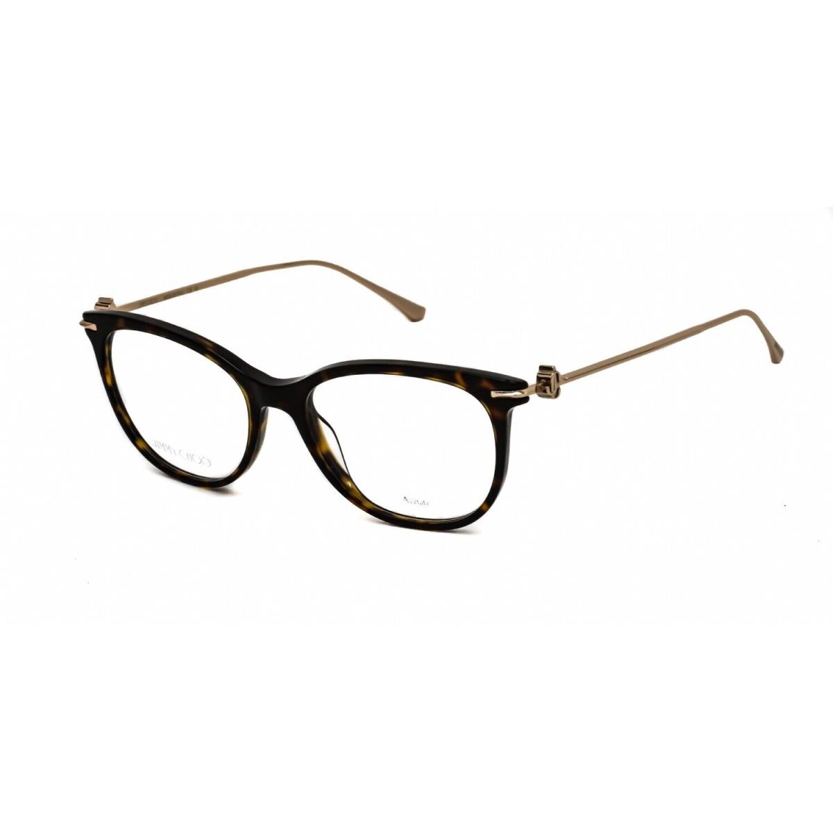 Jimmy Choo JC 263 0086 00 Havana Gold Eyeglasses Frames 52-17