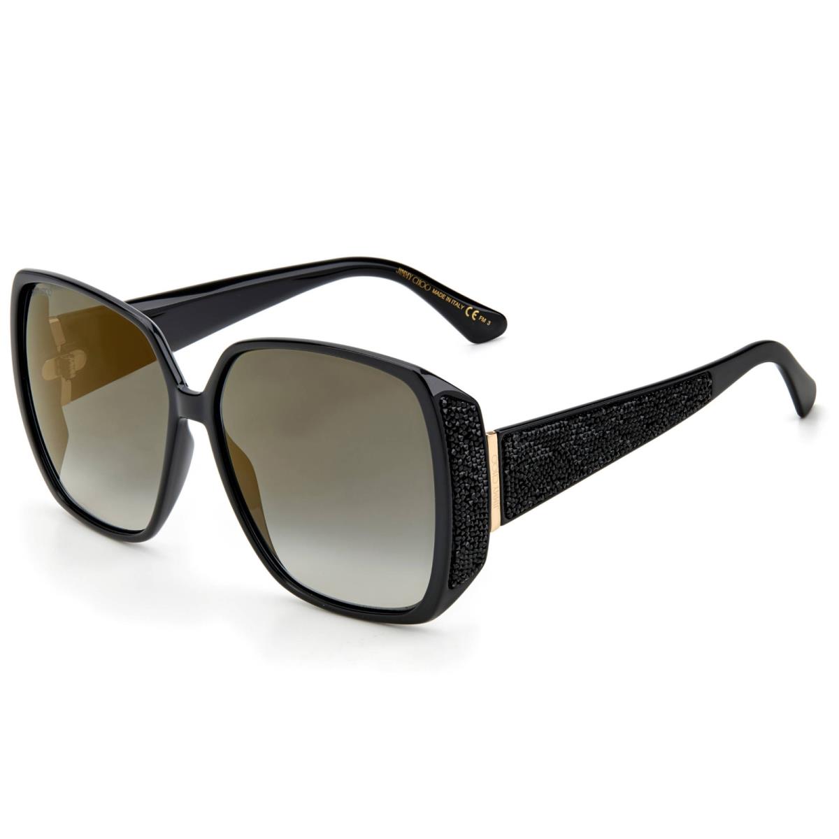 Jimmy Choo Chloe/s 807FQ Black Gold Gradient Mirrored Sunglasses