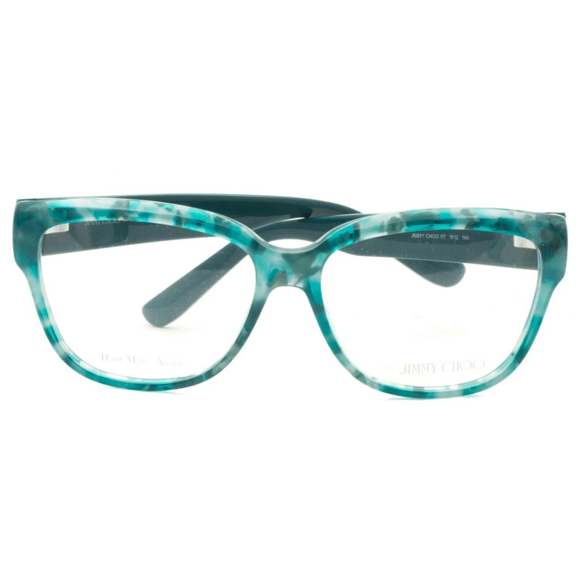 Jimmy Choo 117 W12 Aqua Marble Cat Plastic Eyeglasses Acetate Frame 55-15-140