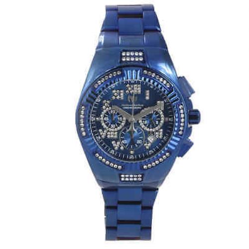 Technomarine Cruise Chronograph Quartz Crystal Blue Dial Men`s Watch TM-121234 - Dial: Blue, Band: Blue, Bezel: Blue