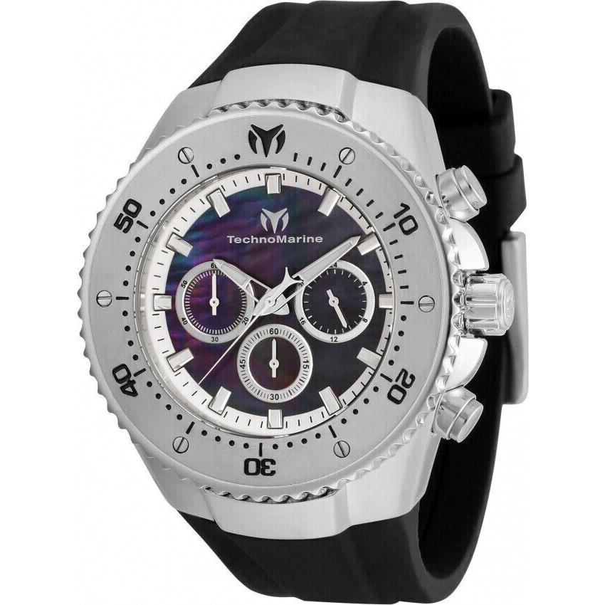 Technomarine Sea Manta Mens 48mm Black Mop Dial Chronograph Watch TM-220066