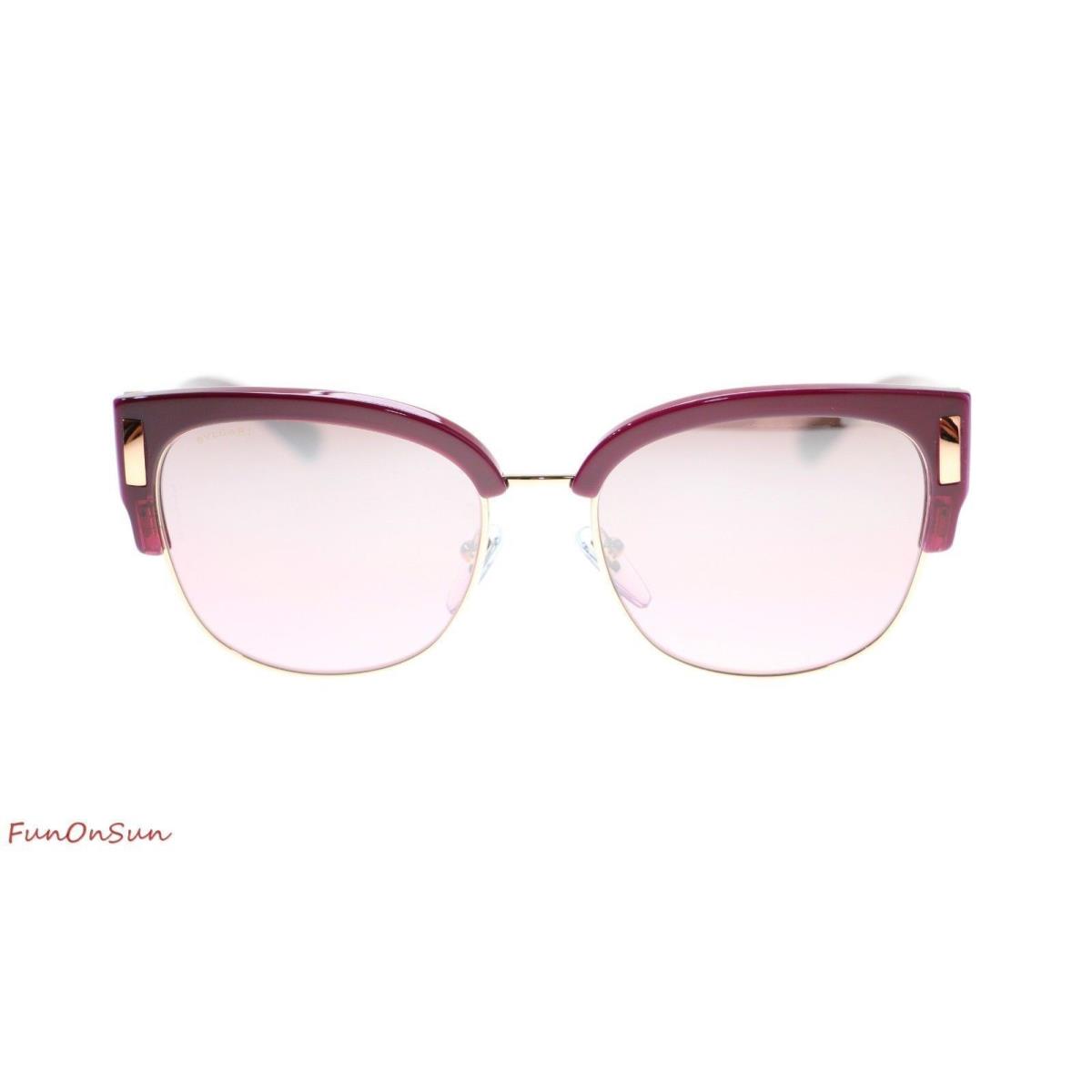 Bvlgari Women`s Sunglasses BV8189 54267E Red/pink Mirror Silver Lens 55mm
