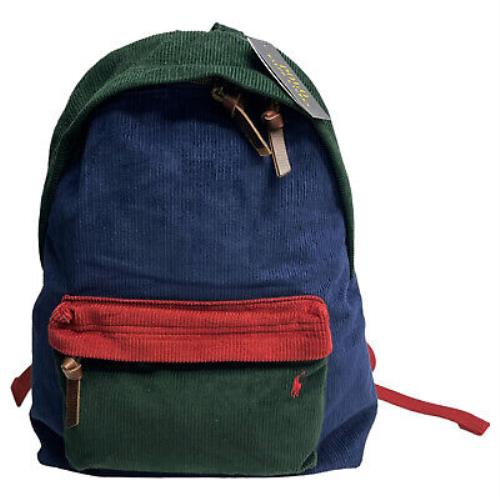 Polo Ralph Lauren Corduroy Backpack School Adult Child Bookbag Colorblock