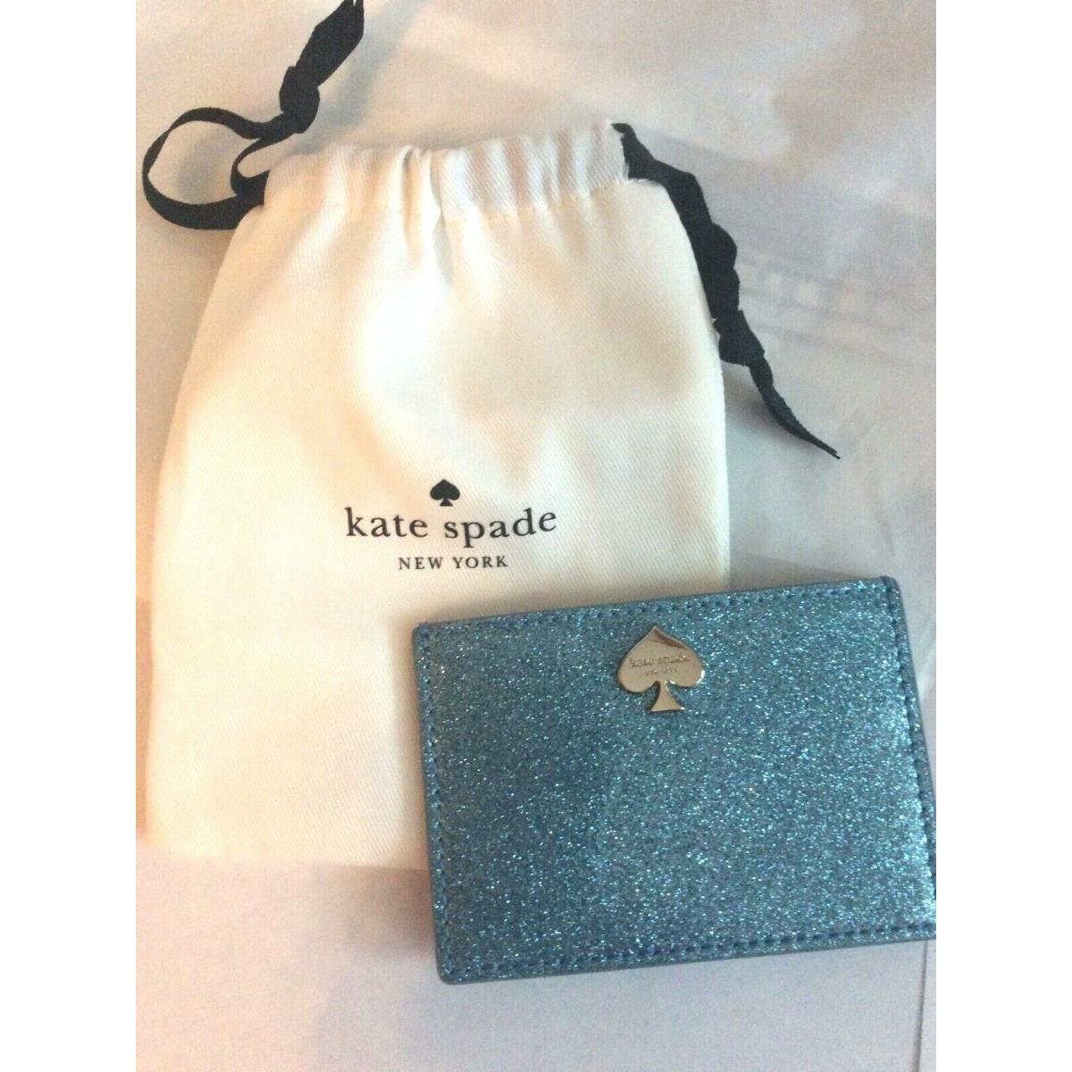 Kate Spade Credit Card Slot Holder Wallet Case Glitter Holiday Valentine Gift