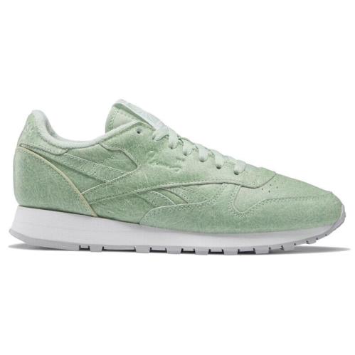 Reebok Women`s Eames Classic Premium Leather Shoes Rubber Outsole Lightweight Light Sage / Ftwr White / Cold Grey 2