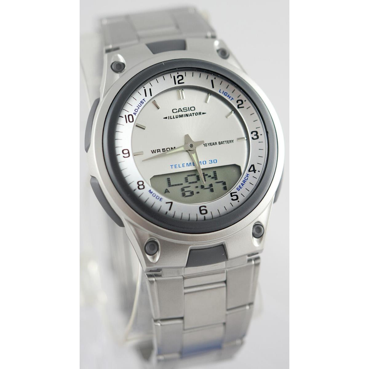 Casio AW-80D-7AV White Databank Watch Steel Band World Time 10 Year Battery