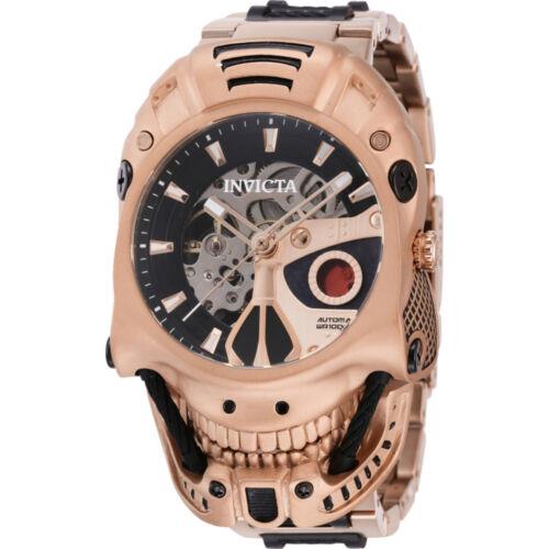 Invicta Men`s Watch Artist Automatic Black Cable and Rose Gold Bracelet 42583 - Dial: Black, Silver, Rose Gold, Band: Black, Rose
