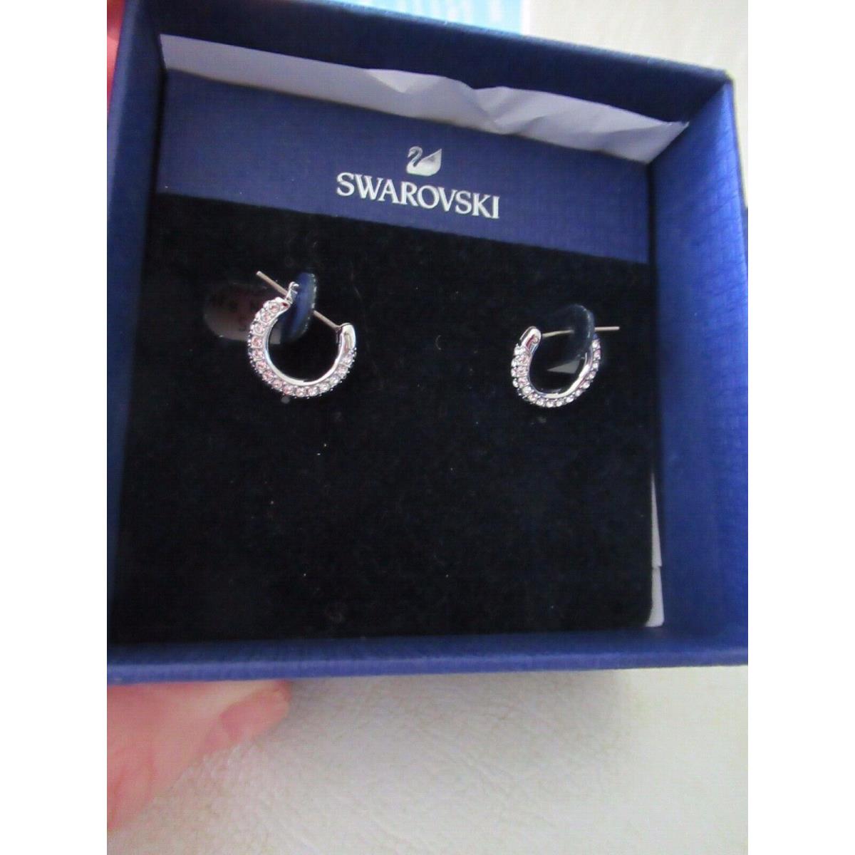 Swarovski Beautiful Tiny Hoop Earrings / Hook in Closure/ All Over Stones