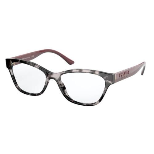 Prada Vpr 03W Black Havana Cat Eye Plastic Eyeglasses Frame 53-16-140 Italy M