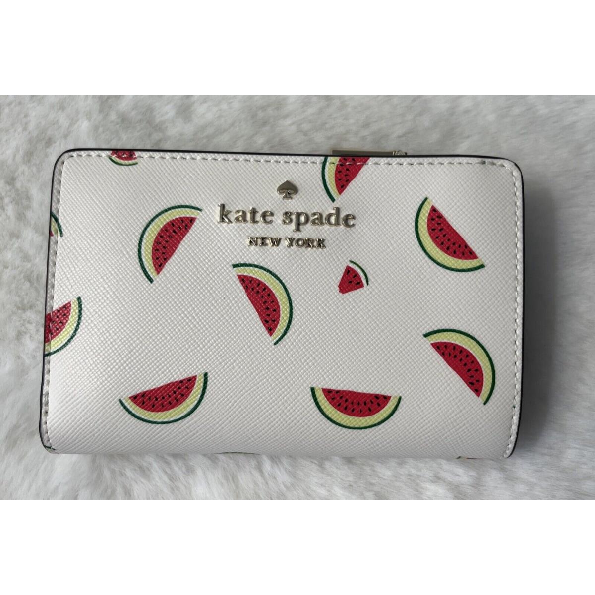New Kate Spade Staci Watermelon Party Printed Medium Compact