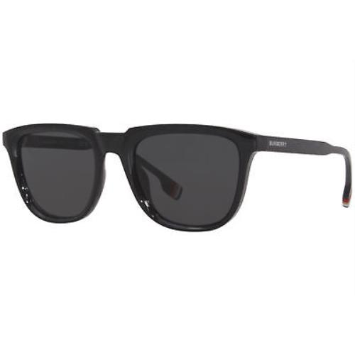 Burberry George BE4381U 300187 Sunglasses Men`s Black/dark Grey 54mm - Frame: Black, Lens: Gray