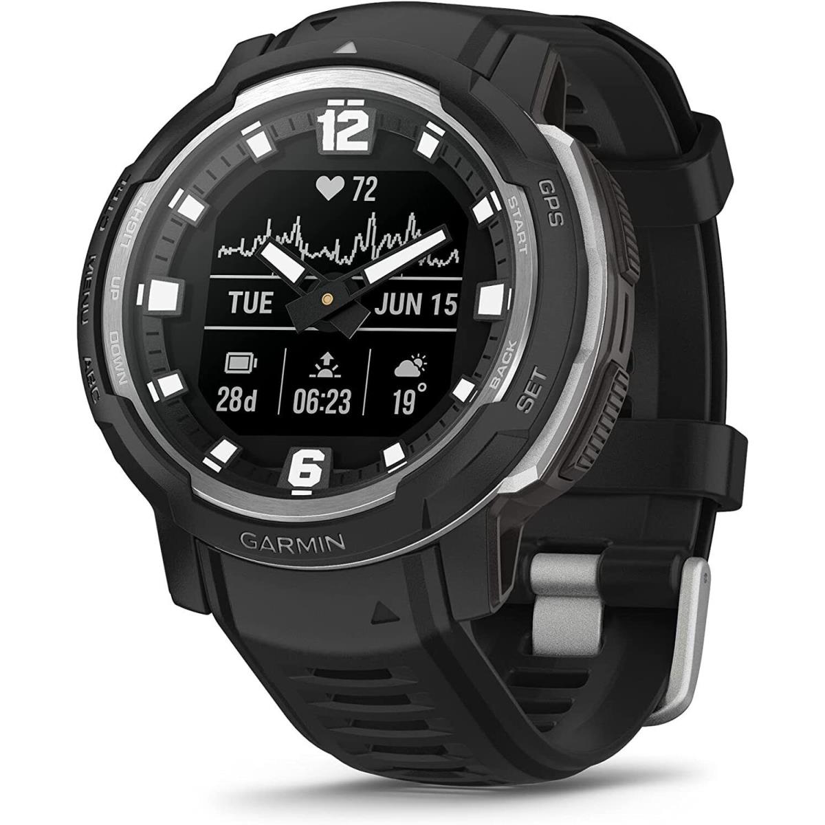 Garmin Instinct Crossover Rugged Hybrid Smartwatch - Standard Edition - Black