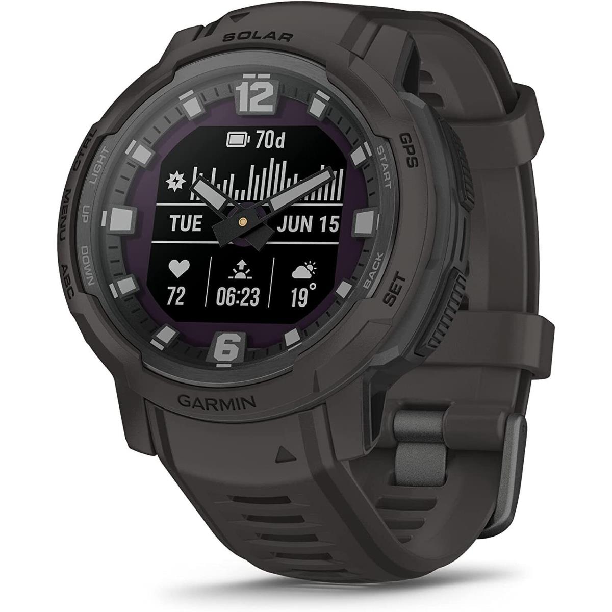 Garmin Instinct Crossover Rugged Hybrid Smartwatch Solar Edition - Graphite