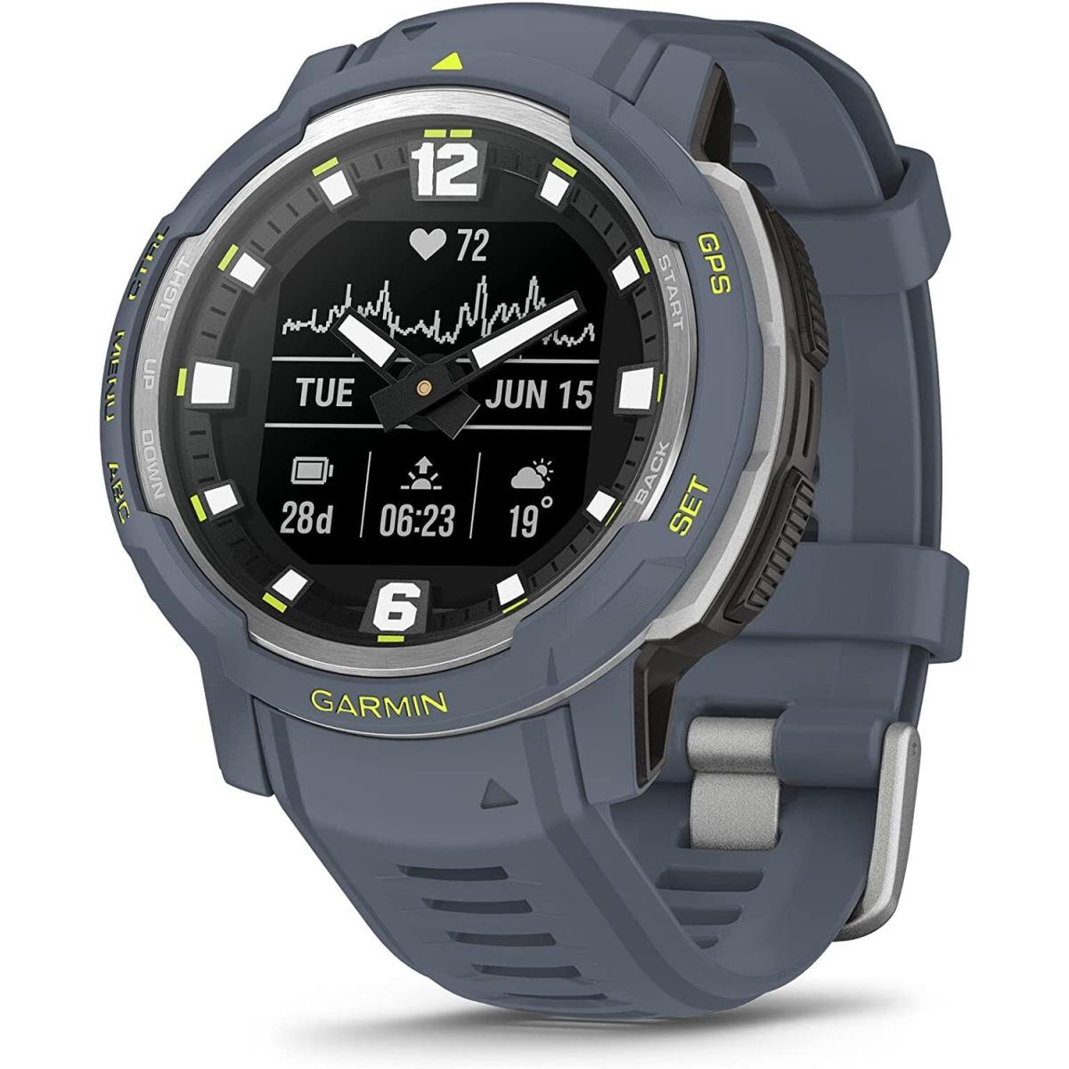 Garmin Instinct Crossover Rugged Hybrid Smartwatch Standard Edition - Granite Blue