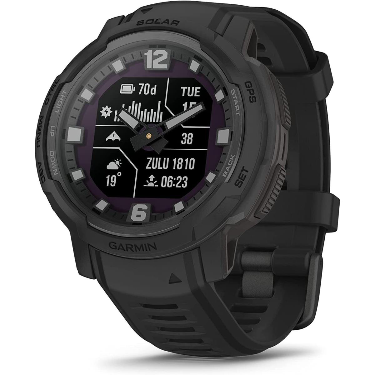 Garmin Instinct Crossover Rugged Hybrid Smartwatch Tactical Solar Edition - Black