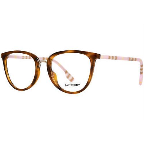 Burberry Katie BE2366U 4019 Eyeglasses Frame Women`s Light Havana Full Rim 51mm - Frame: Brown