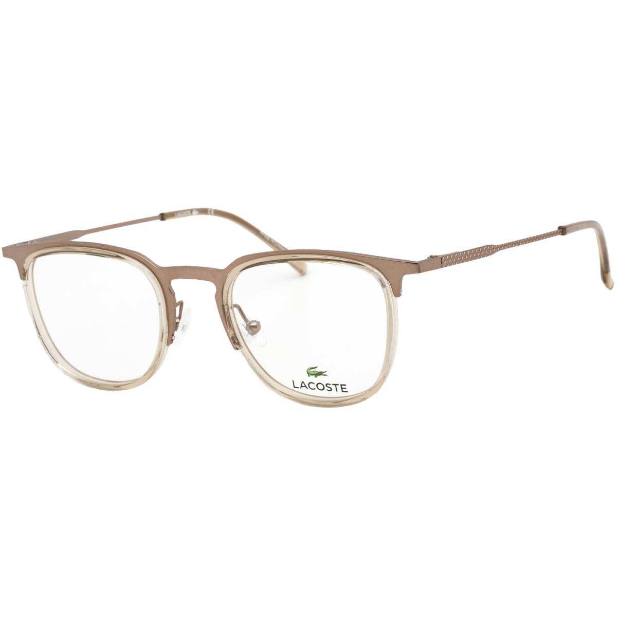 Lacoste Unisex Eyeglasses Copper Square Shaped Metal and Plastic Frame L2264 705