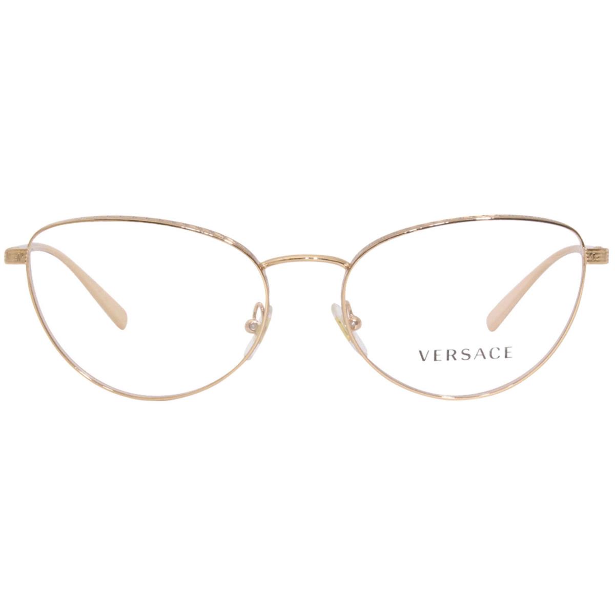 Versace 1266 1412 Eyeglasses Frame Women`s Pink Gold Full Rim Cat Eye 54mm