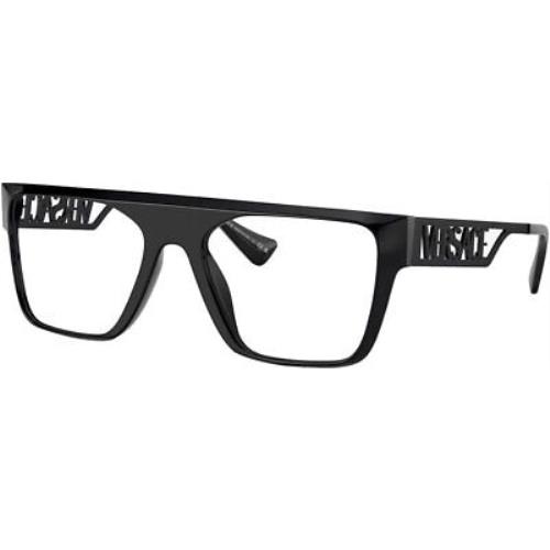 Versace VE 3326U 5380 Black Plastic Rectangle Eyeglasses 53mm