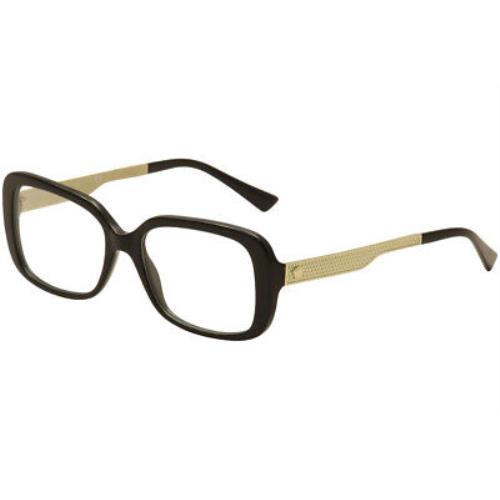 Versace VE3241 GB1 Eyeglasses Frame Women`s Black/gold Full Rim Rectangular 52mm