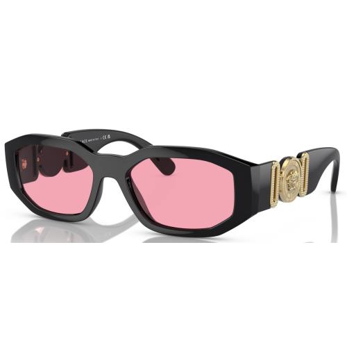 Versace Sunglasses VE4361 GB184 53mm Black / Pink Lens - Frame: Black, Lens: Pink