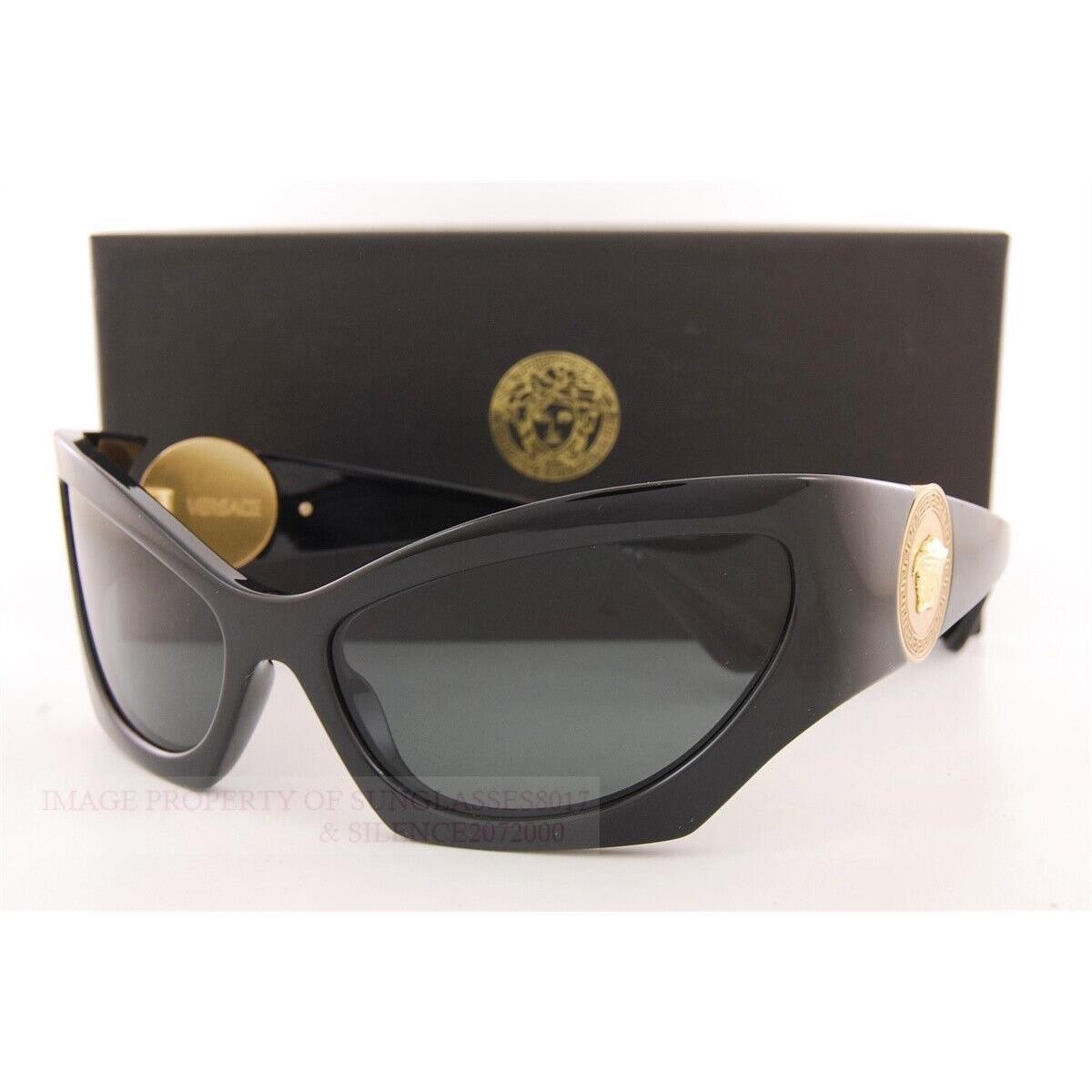 Versace Sunglasses VE 4450 GB1/87 Black/dark Grey For Women - Frame: Black, Lens: Dark Grey