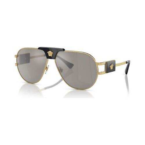 Versace Sunglasses VE2252 10026G 63mm Gold / Light Grey Mirror Silver Lens